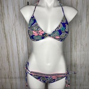 Hobie blue floral push-up swimwear bikini